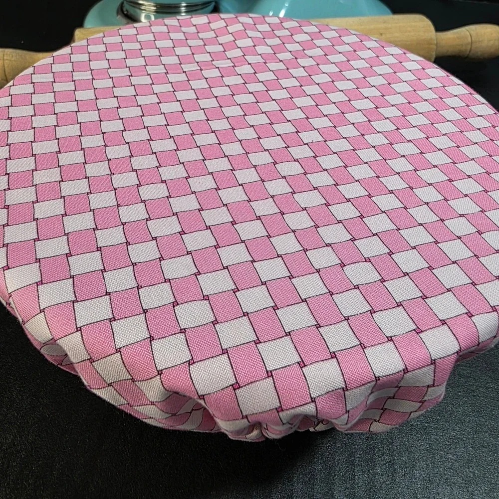 Bunny Rabbit‎ / Pink Weave Reversible KitchenAid Mixer Mixing Bowl Cover Baking